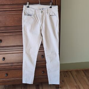 LOFT Women's Cream Straight Leg Corduroy Jeans